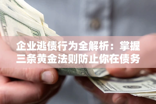 武汉企业逃债行为全解析：掌握三条黄金法则防止你在债务乱局中“踩雷”